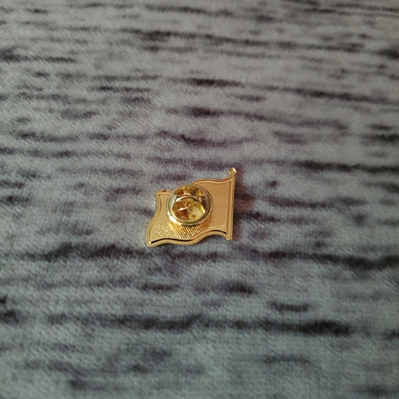 Brass & Enamel Wavy American Flag Lapel Pin - Picture 6 of 6